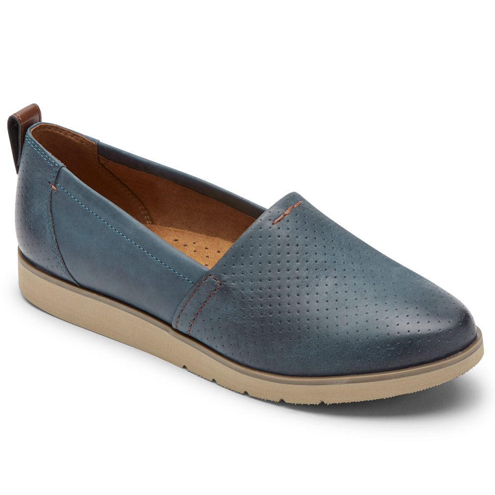 Rockport Singapore Womens Slip-On - Cobb Hill Laci Blue - LX4856379